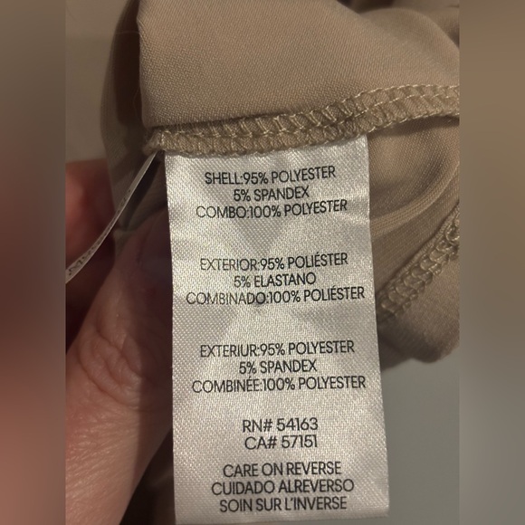 Calvin Klein Beige Blouse with Sheer Sleeves Size Large - Picture 6 of 6